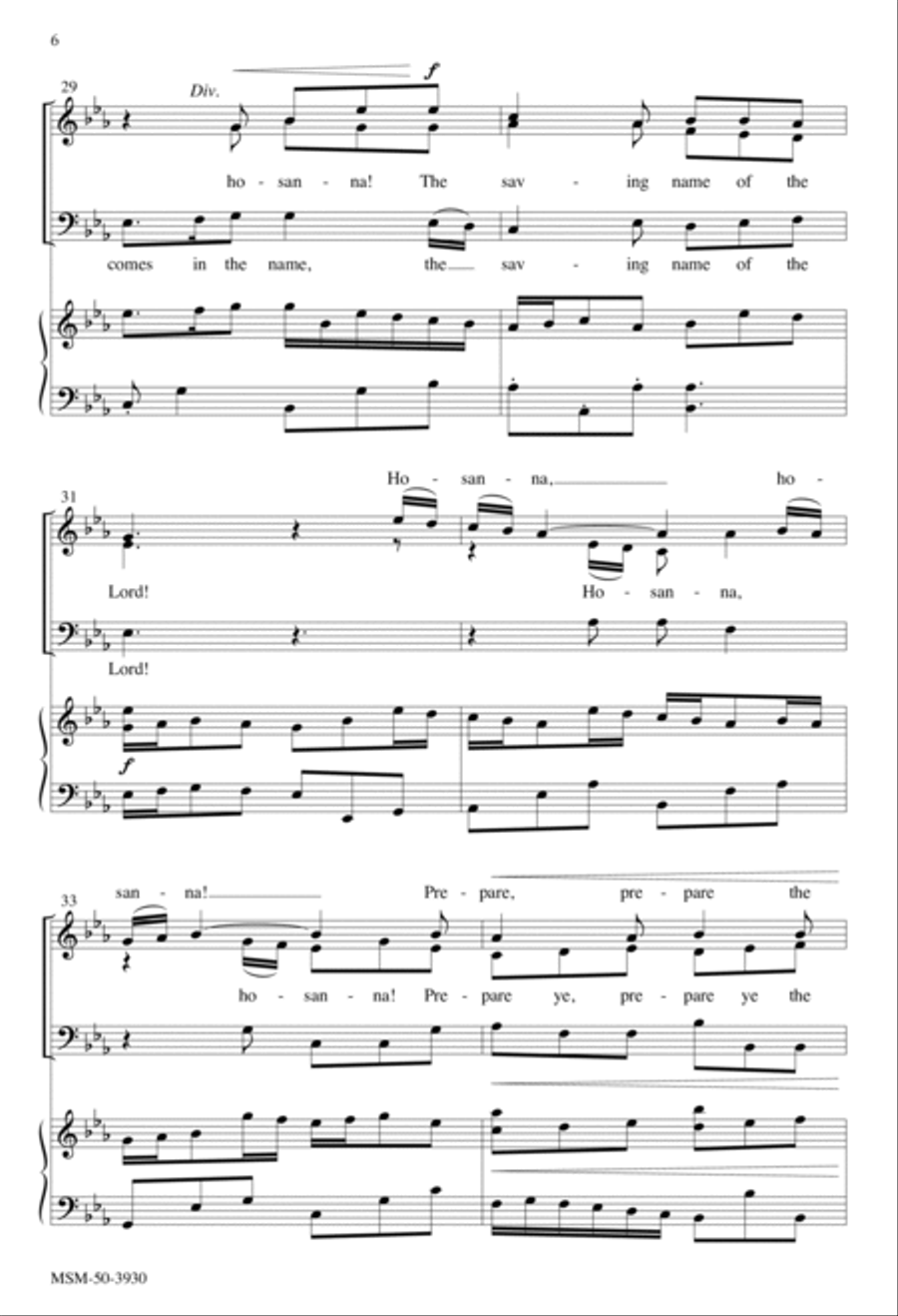 Hosanna! The King Comes Today! 3-Part scores gallery preview page 6