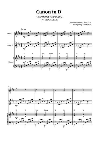 Canon in D - Oboe Duet with Piano image number null