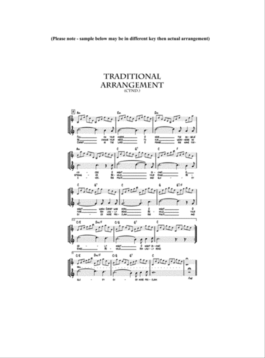 O Holy Night - Lead sheet arranged in traditional and jazz style (key of Bb) Jazz Ensemble scores gallery preview page 3