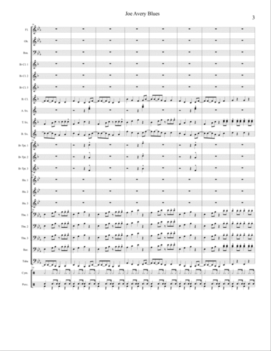 Joe Avery Blues Concert Band scores gallery preview page 3