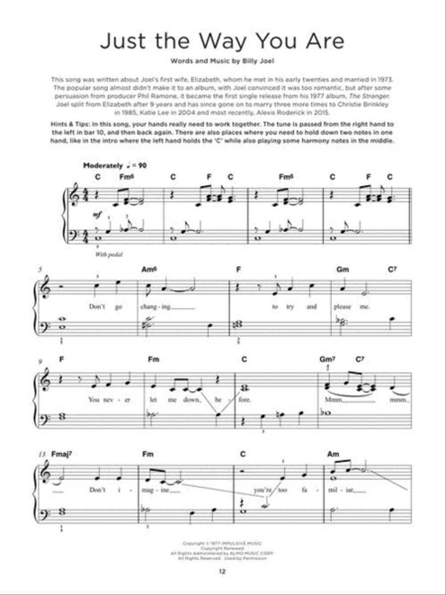 Really Easy Piano: Billy Joel Easy Piano scores gallery preview page 6