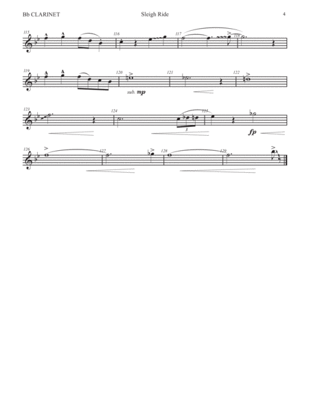 Sleigh Ride - Bb Clarinet Solo with Piano image number null
