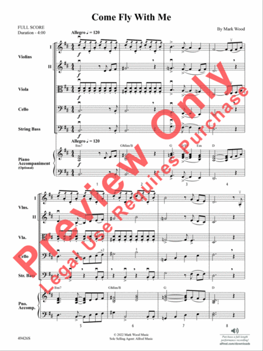 Come Fly With Me Come Fly With Me String Orchestra scores gallery preview page 4