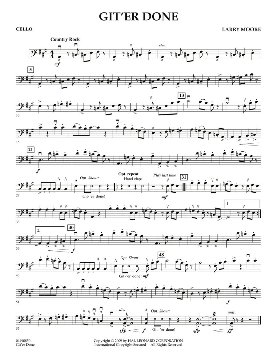 Git'er Done - Cello Orchestra scores gallery preview page 1