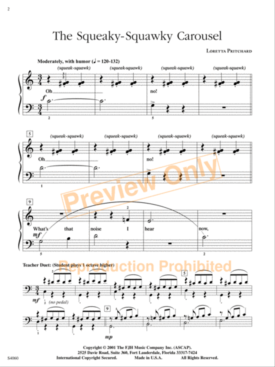 The Squeaky-Squawky Carousel Easy Piano scores gallery preview page 3