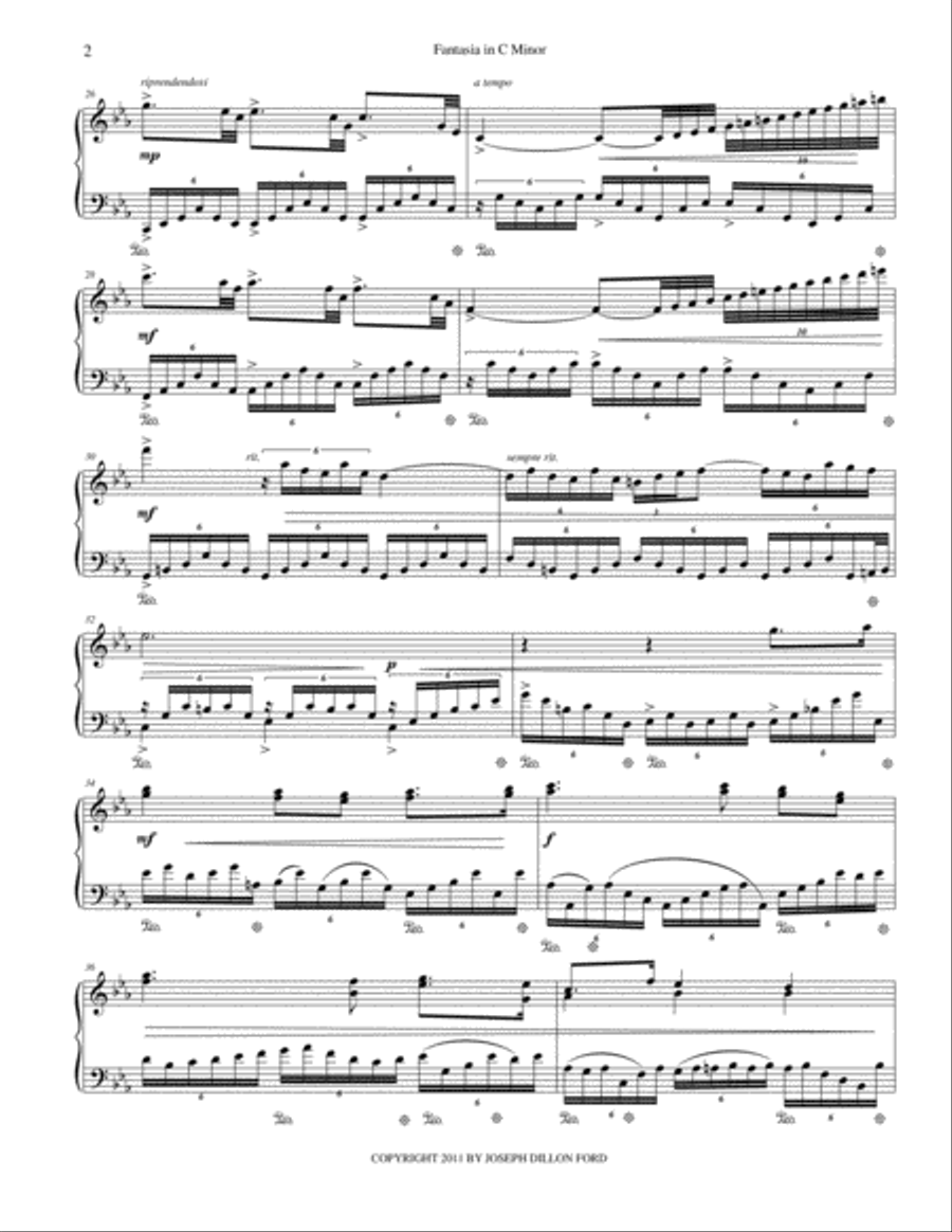 Fantasia in C minor for piano solo Piano Solo scores gallery preview page 2