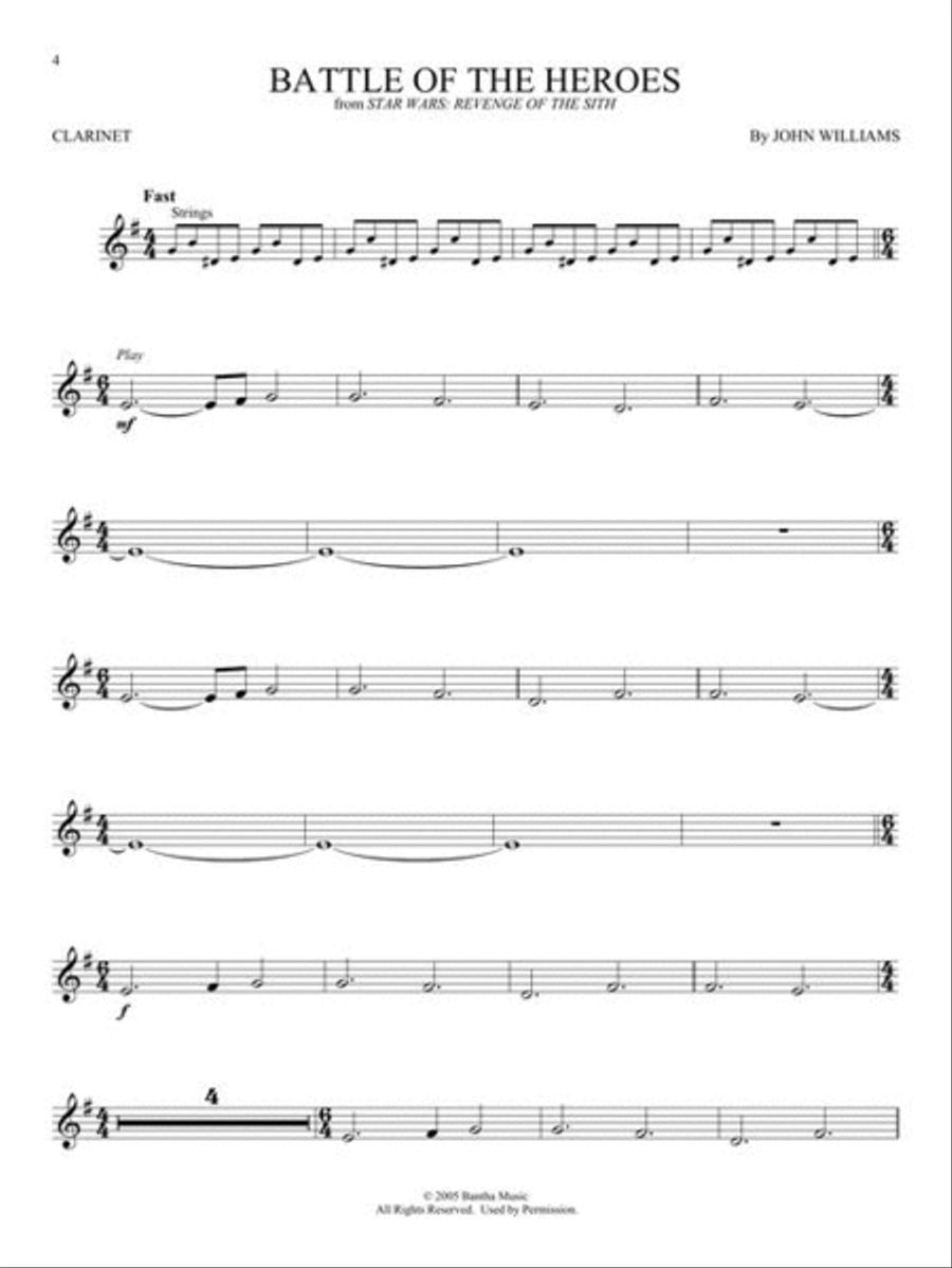 Star Wars – Instrumental Play-Along for Clarinet Clarinet Solo scores gallery preview page 5