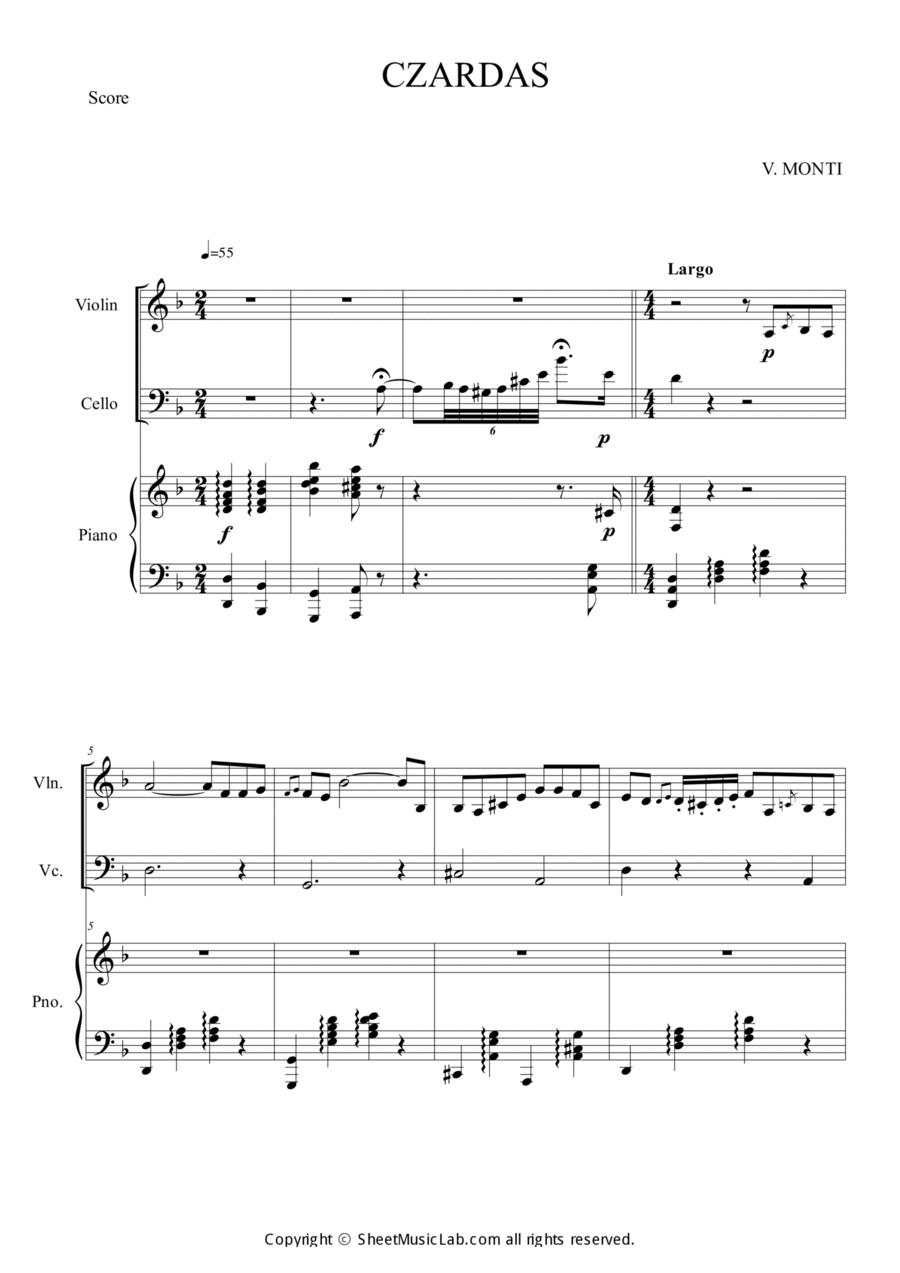 Czardas Piano Trio scores gallery preview page 1
