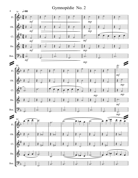 Satie – Gymnopedies No. 1-3 (for Woodwind Quintet) image number null