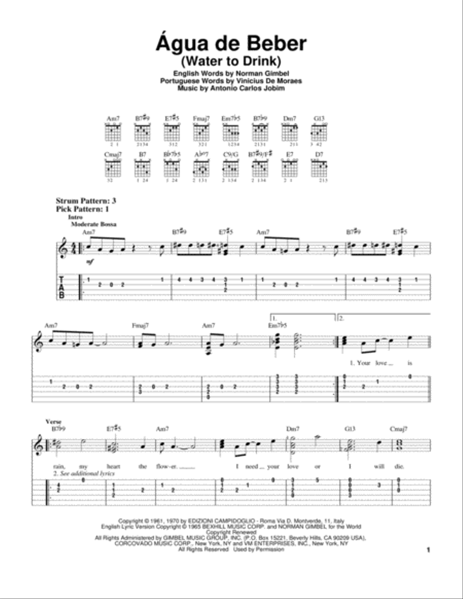 Agua De Beber (Water To Drink) Electric Guitar scores gallery preview page 1