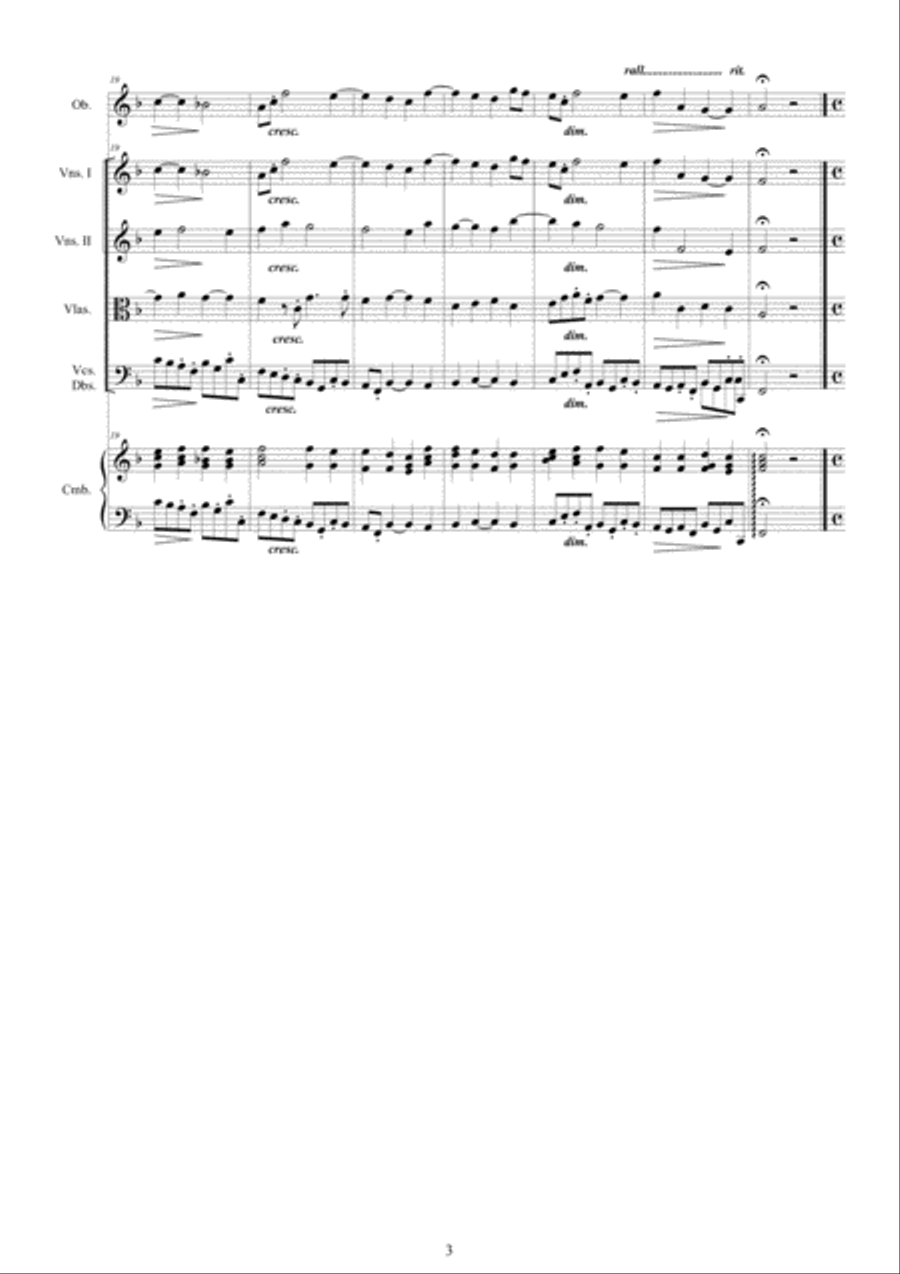 Sammartini - Oboe Concerto in F major No.1 for Oboe, Strings and Cembalo Chamber Orchestra scores gallery preview page 3