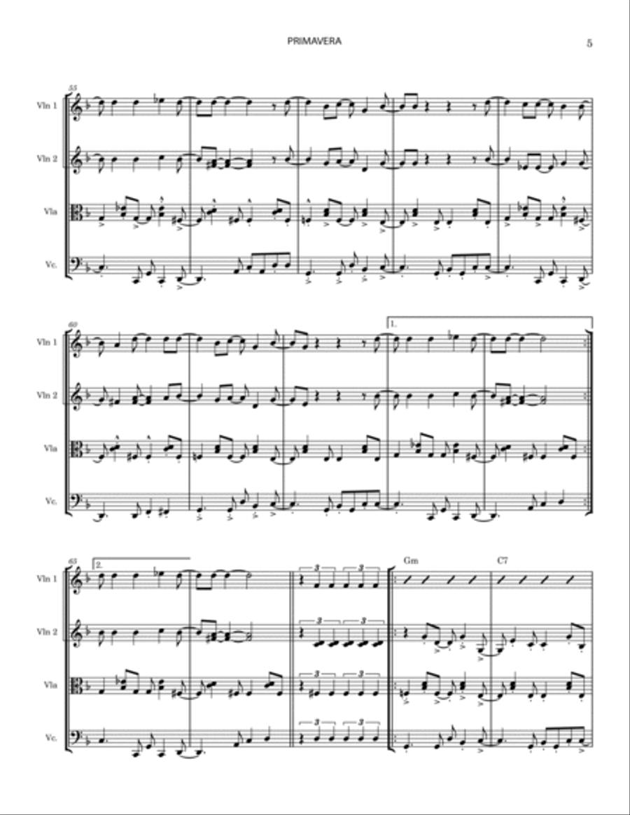 Primavera Primavera String Quartet scores gallery preview page 5
