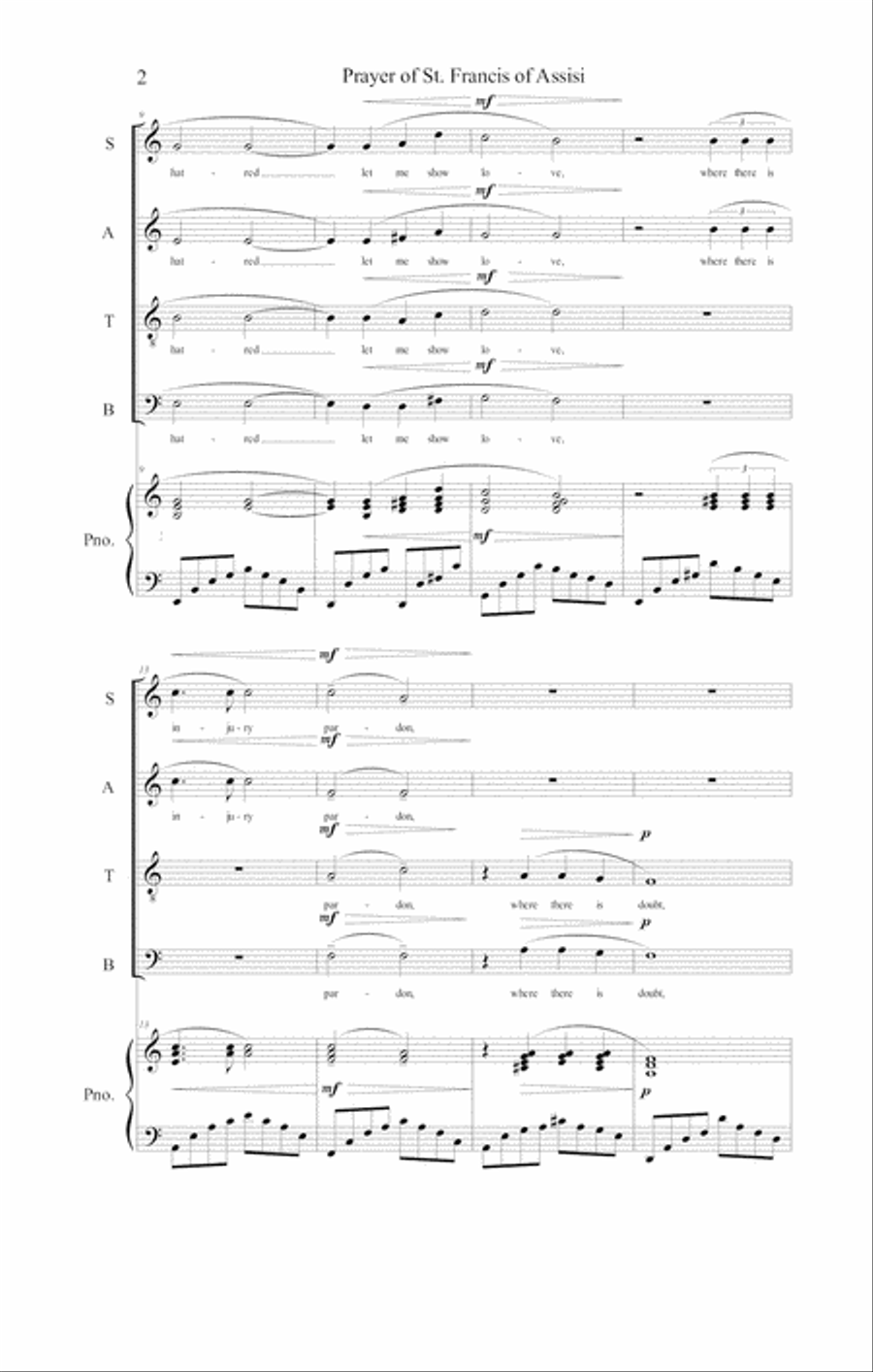 Prayer of St. Francis of Assisi 4-Part scores gallery preview page 4