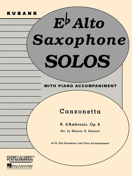 E Flat Alto Saxophone Solos With Piano - Canzonetta