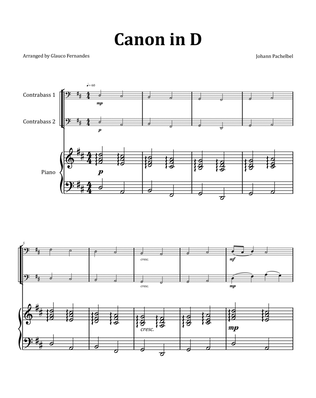 Canon by Pachelbel - Double Bass Duet with Piano