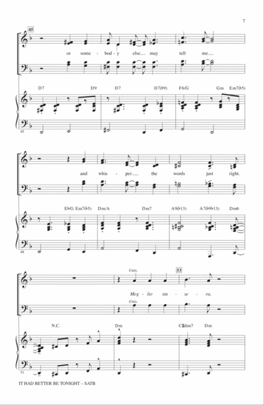 It Had Better Be Tonight 4-Part scores gallery preview page 6