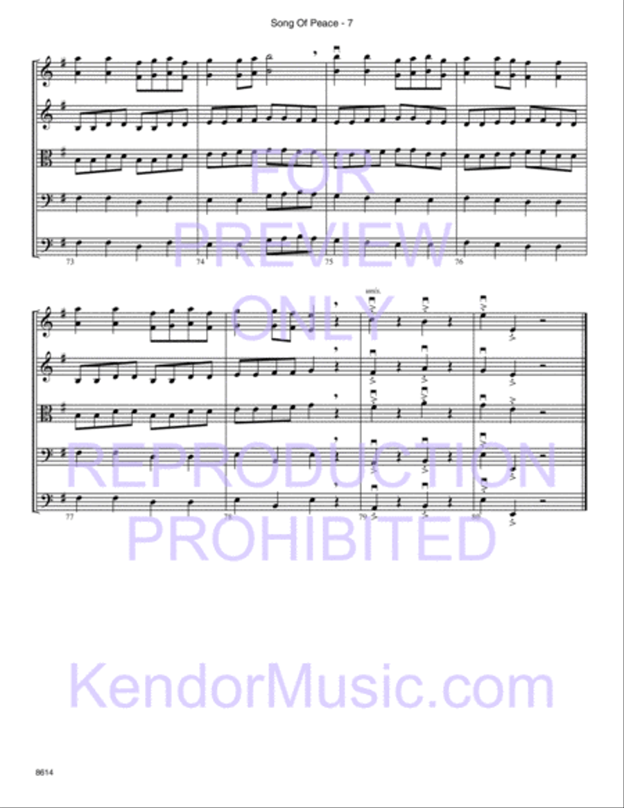 Song Of Peace (Lo Yisa Goy) (Full Score) String Orchestra scores gallery preview page 8