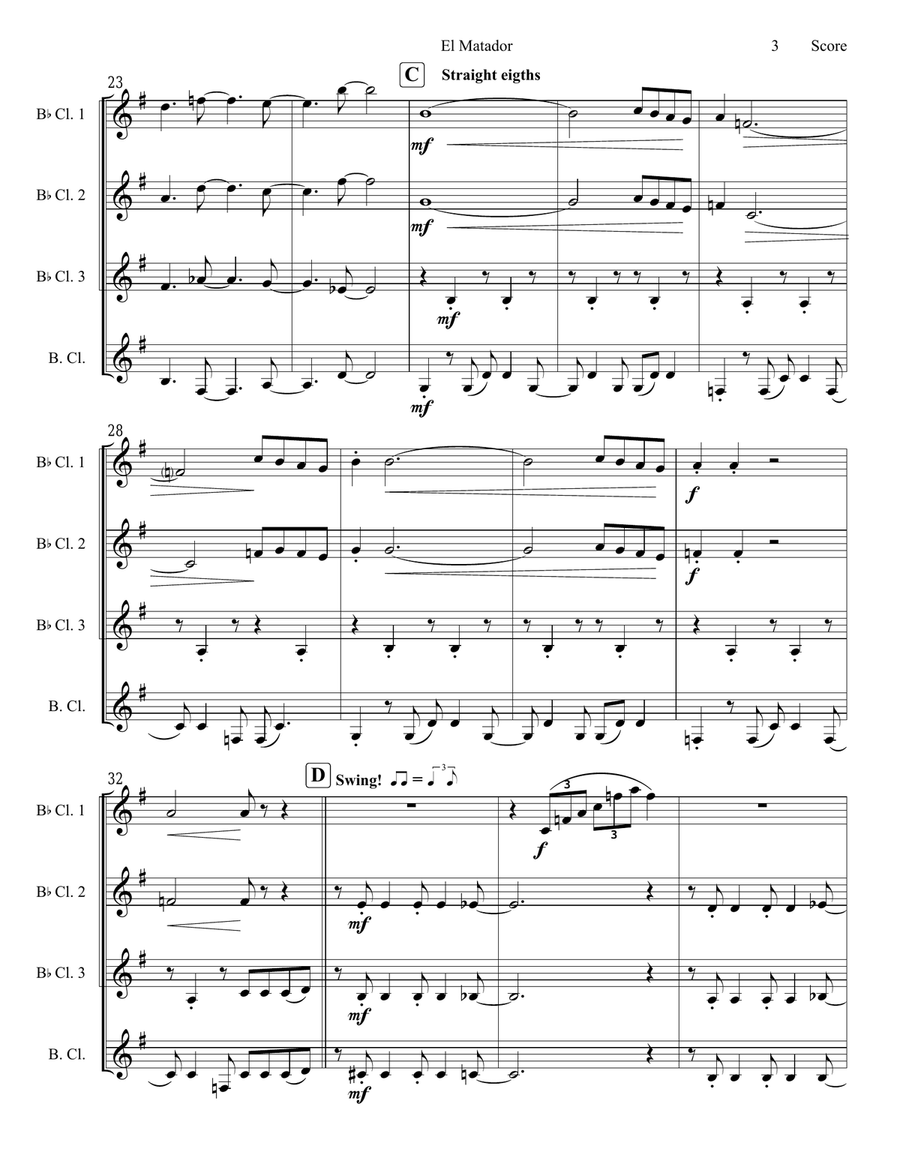 El Matador Woodwind Ensemble scores gallery preview page 4