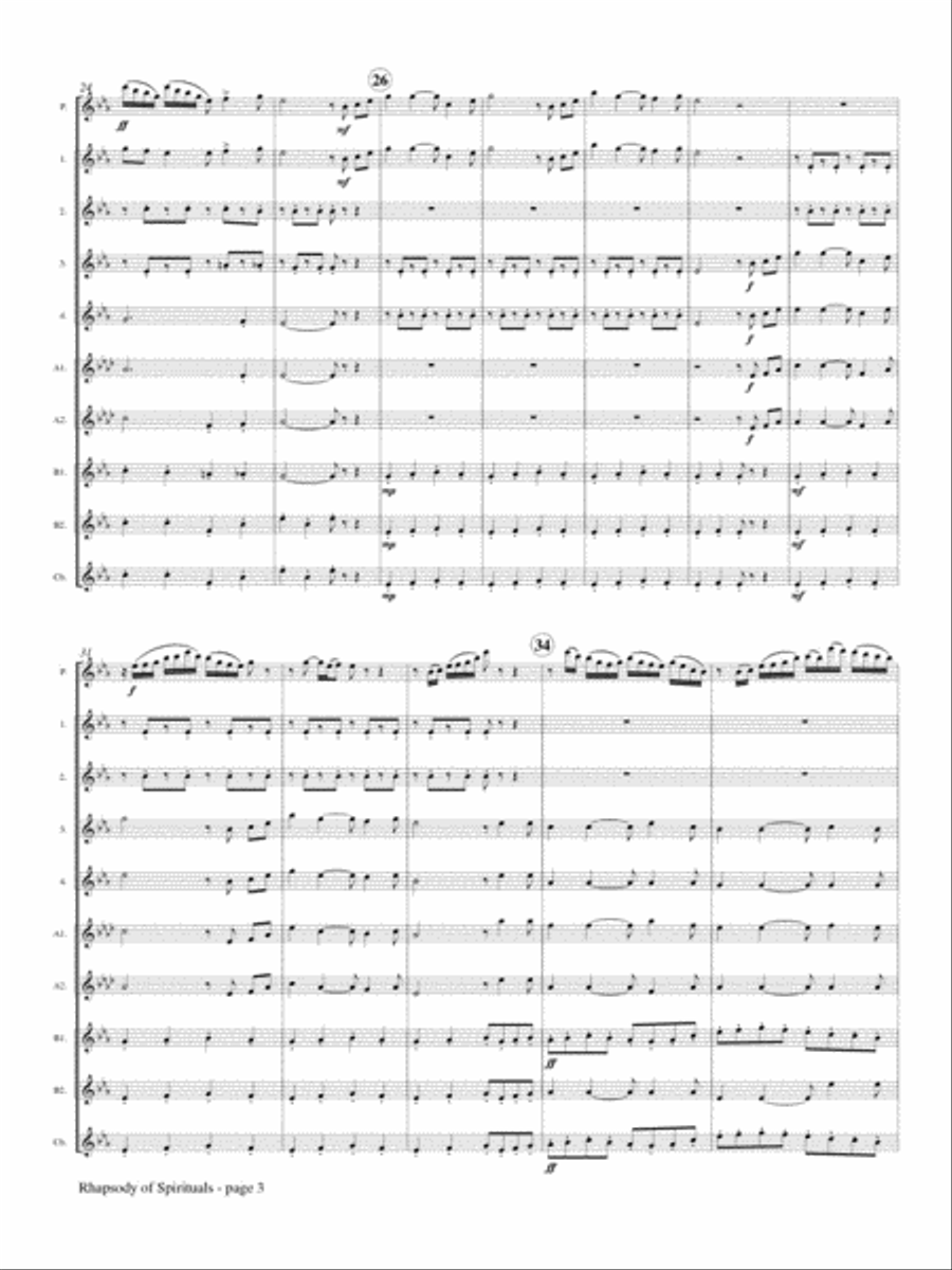 Rhapsody of Spirituals for Flute Choir Flute Choir scores gallery preview page 4
