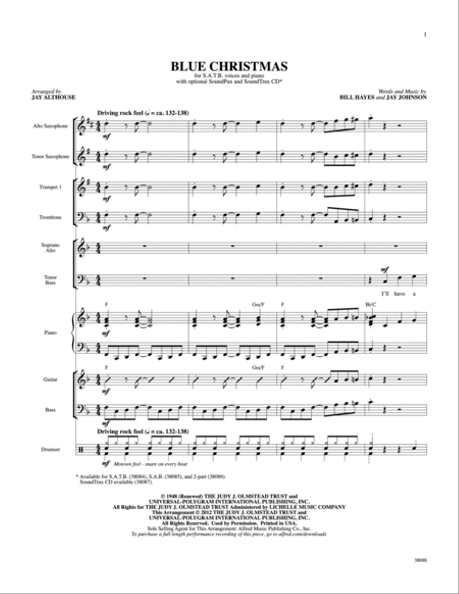Blue Christmas Choir scores gallery preview page 2