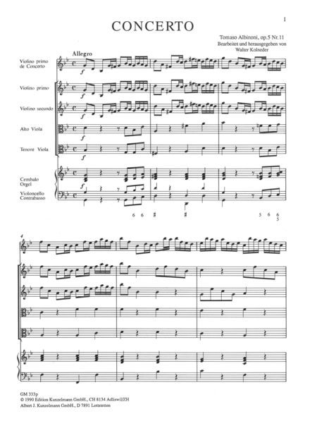 Concerto a cinque Op. 5/11