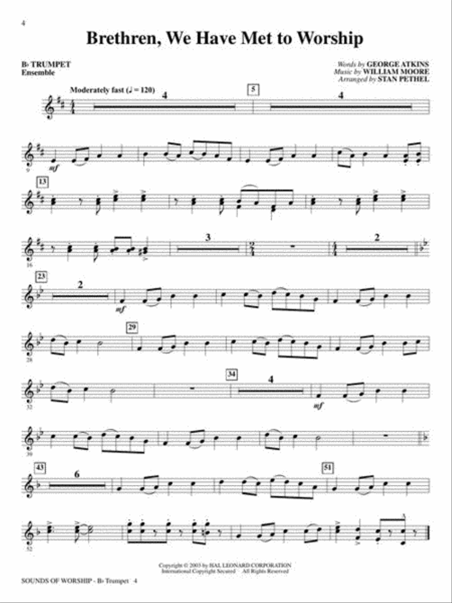 Sounds of Worship Trumpet Solo scores gallery preview page 5