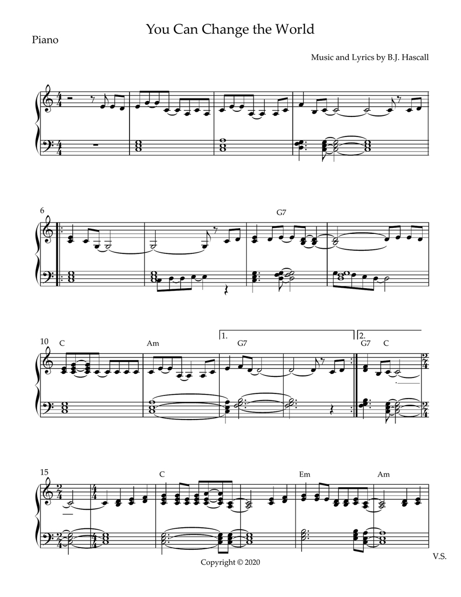 You Can Change the World Small Ensemble scores gallery preview page 1