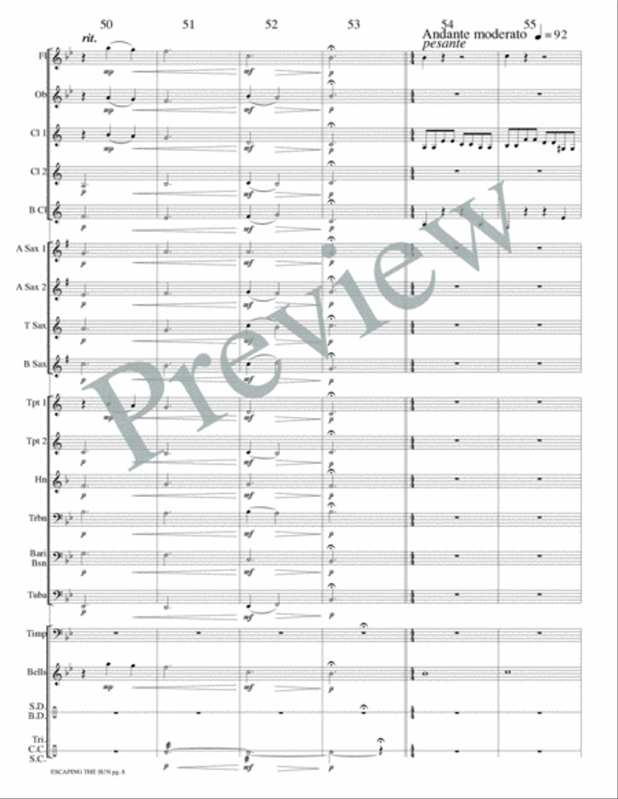 Escaping the Sun Escaping the Sun Concert Band scores gallery preview page 11