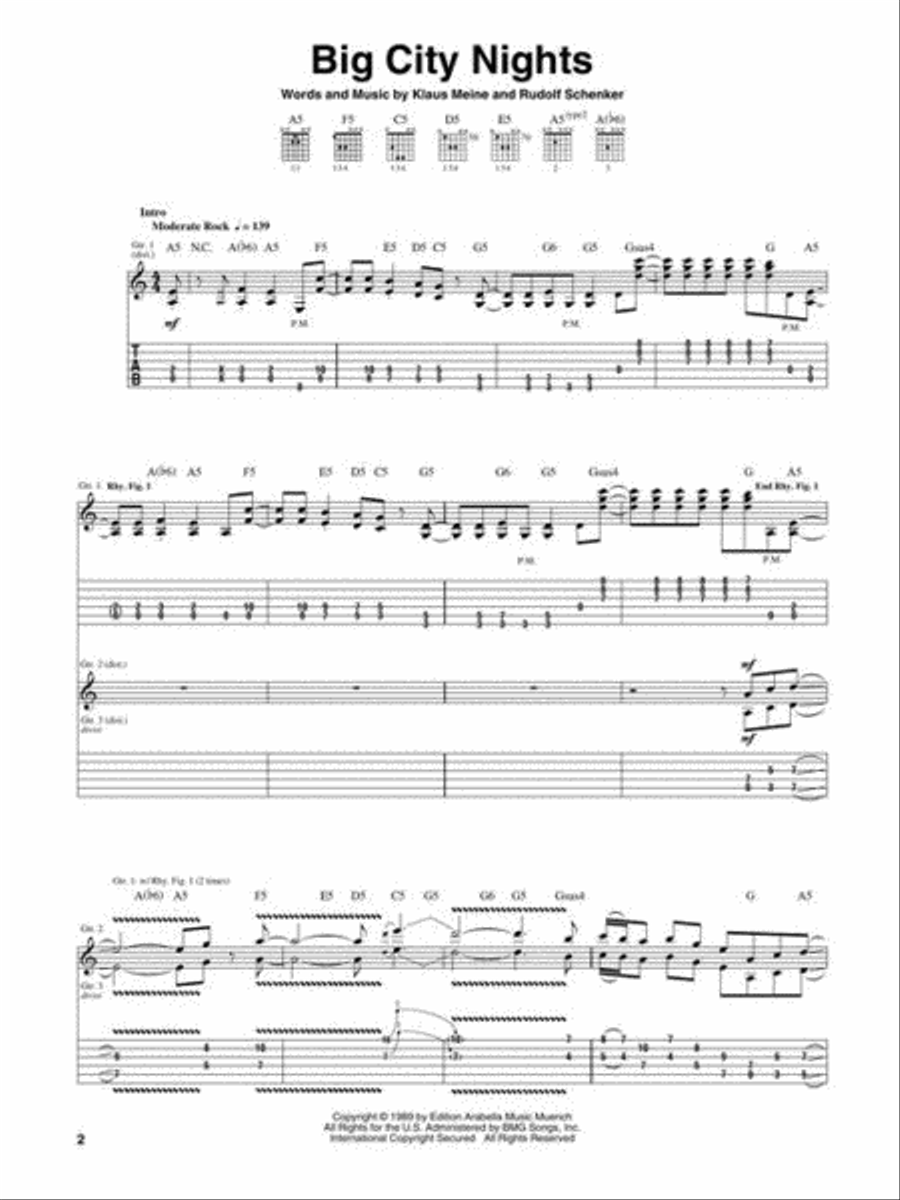 Best of Scorpions Electric Guitar scores gallery preview page 5