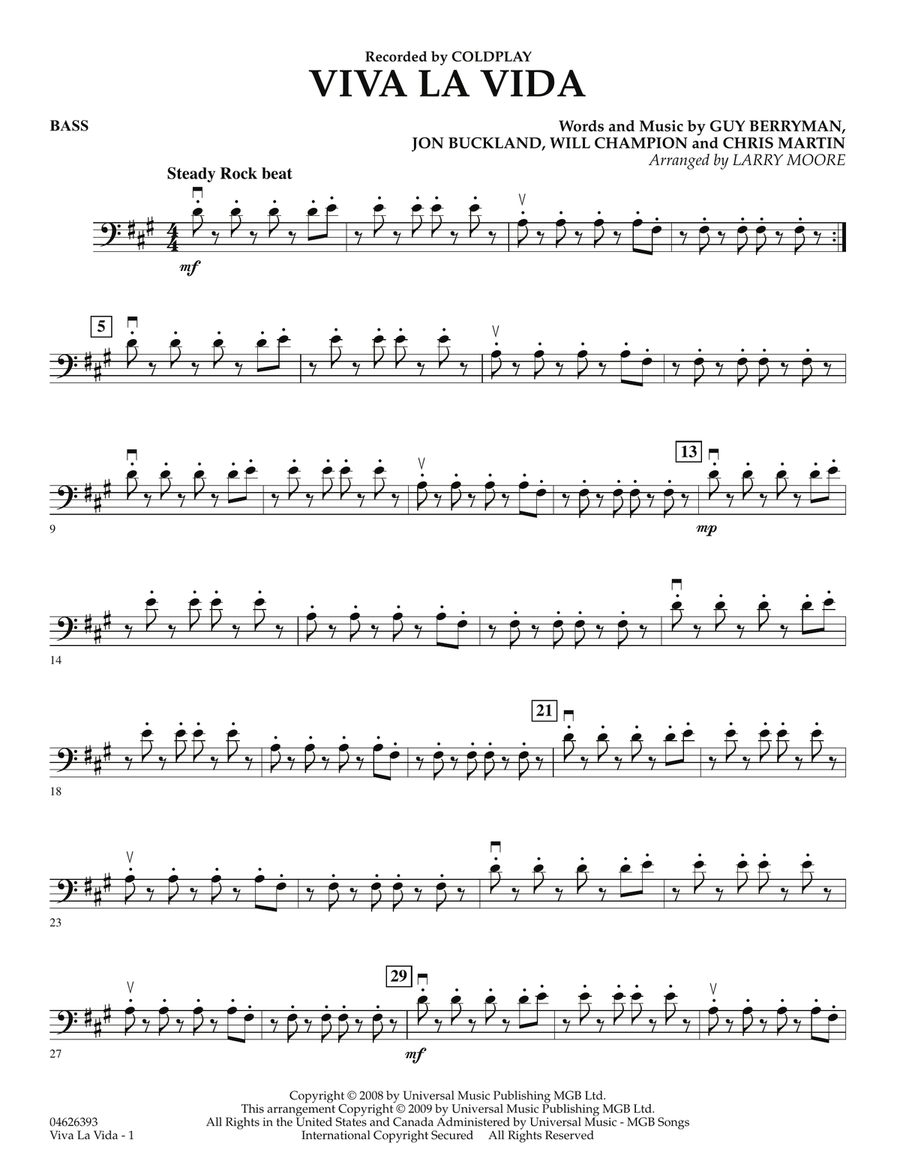 Viva La Vida - Bass Orchestra scores gallery preview page 1