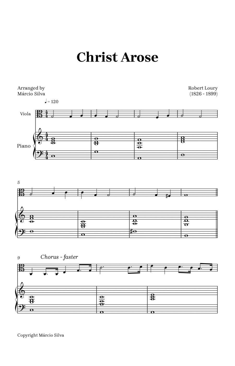 Christ Arose Viola scores gallery preview page 1