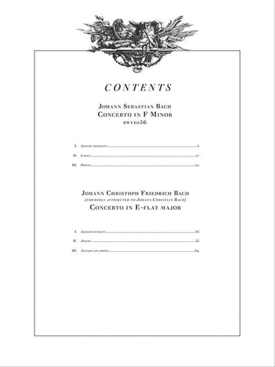 J.S. Bach – Concerto in F Minor, BMV1056 & J.C.F. Bach – Concerto in E-flat Major Piano Solo scores gallery preview page 3