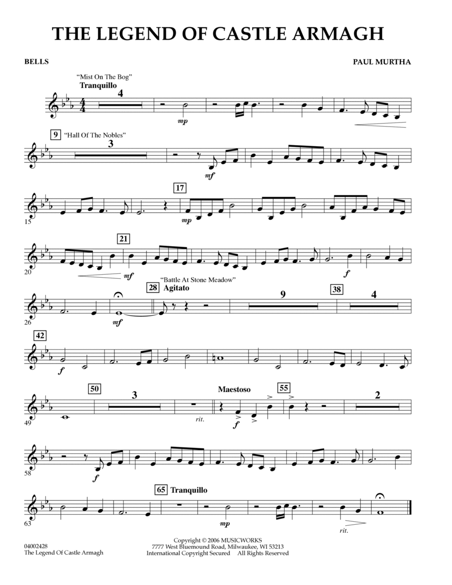The Legend of Castle Armagh - Bells Part scores gallery preview page 1
