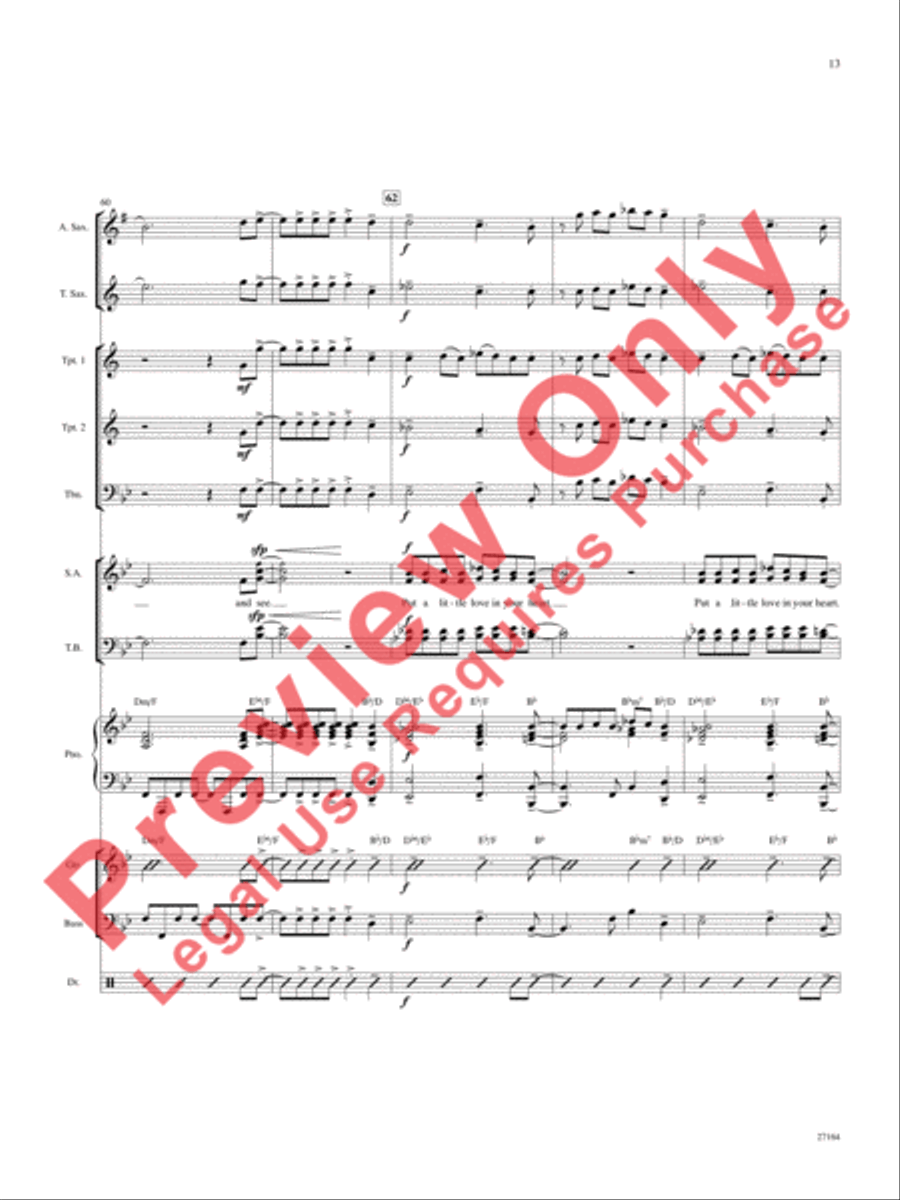 Put a Little Love in Your Heart Choir scores gallery preview page 14