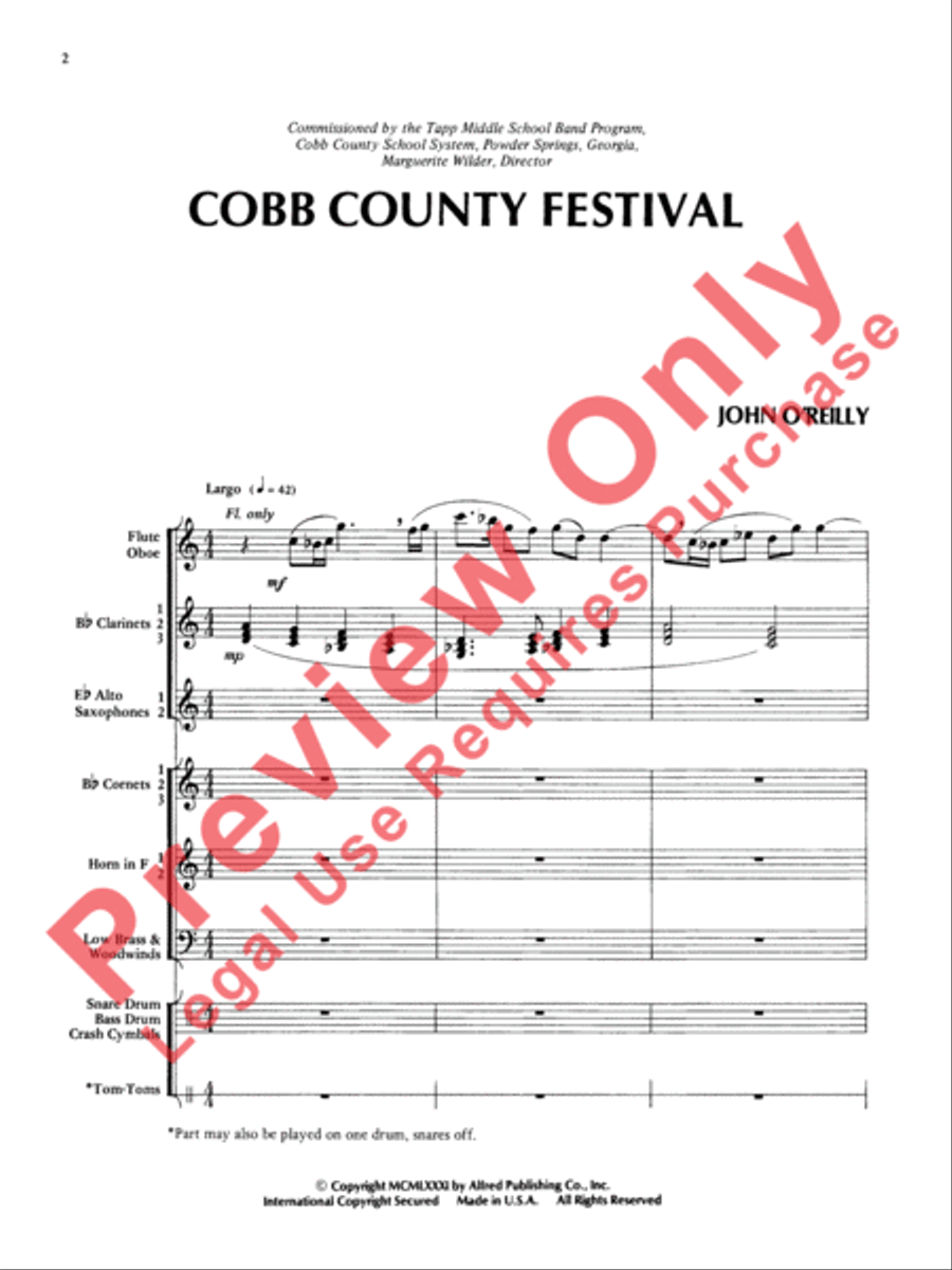 Cobb County Festival Concert Band scores gallery preview page 3