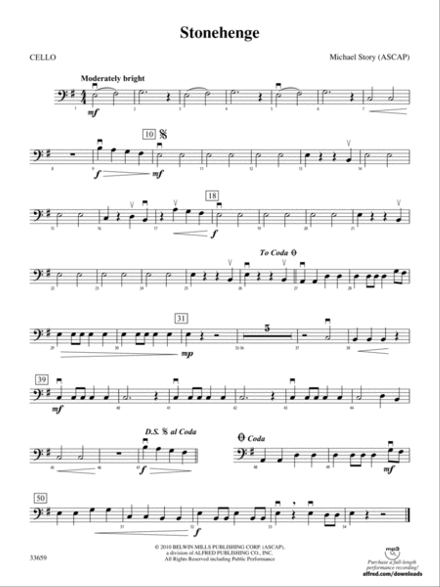 Stonehenge: Cello String Orchestra scores gallery preview page 1