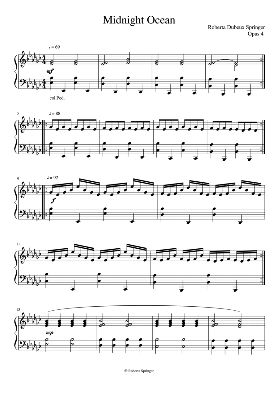 Midnight Ocean Midnight Ocean Piano scores gallery preview page 1