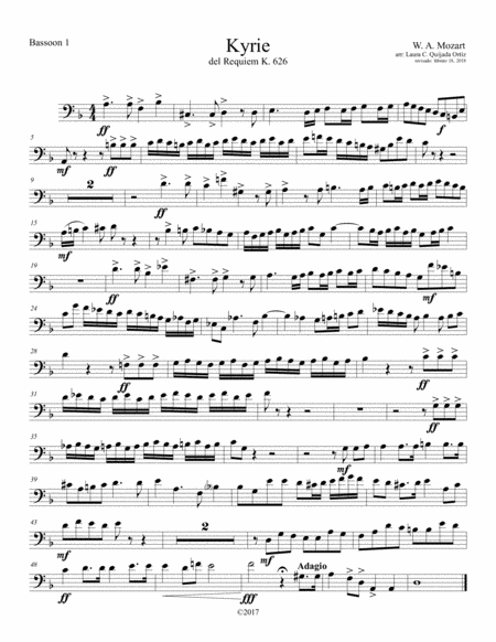 Kyrie from W. A. Mozart's Requiem, K.626. FULL ADVANCED CHILDREN ORCHESTRA. PARTS ONLY.
