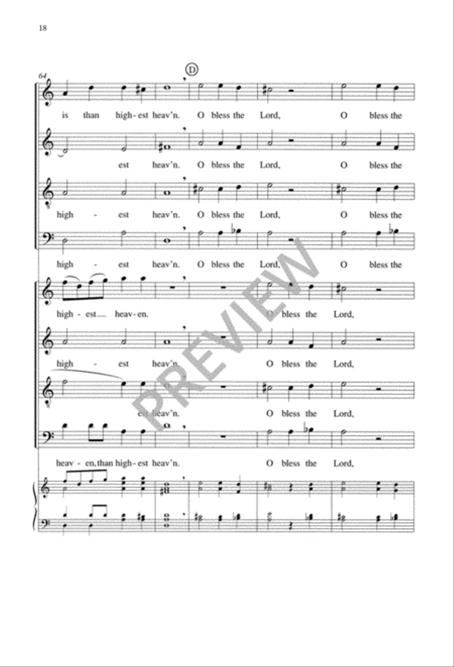 O Bless the Lord O Bless the Lord 4-Part scores gallery preview page 19