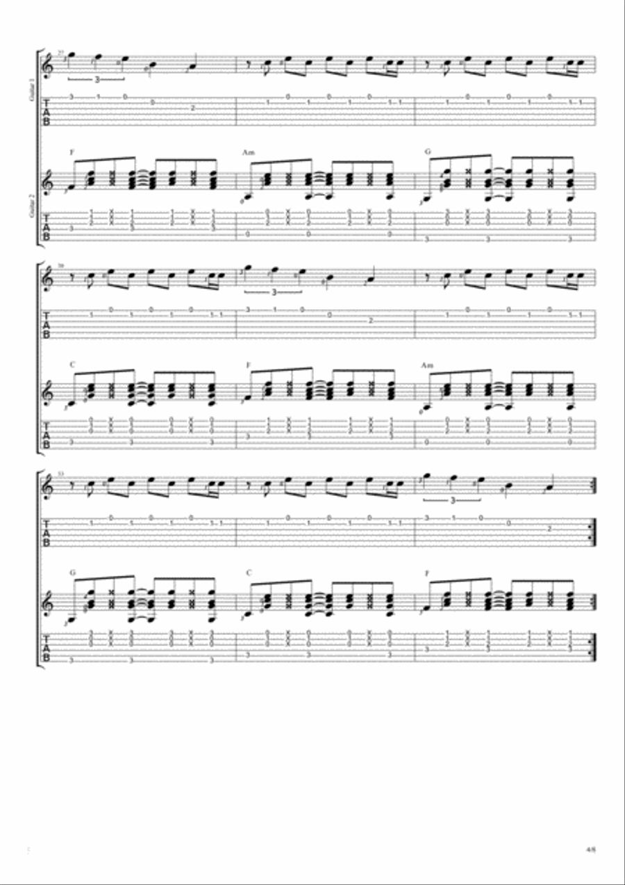 Solo Solo Guitar Tablature scores gallery preview page 4