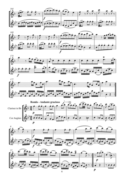 Mozart Sonata No. 26 arr. clarinet and cor anglais