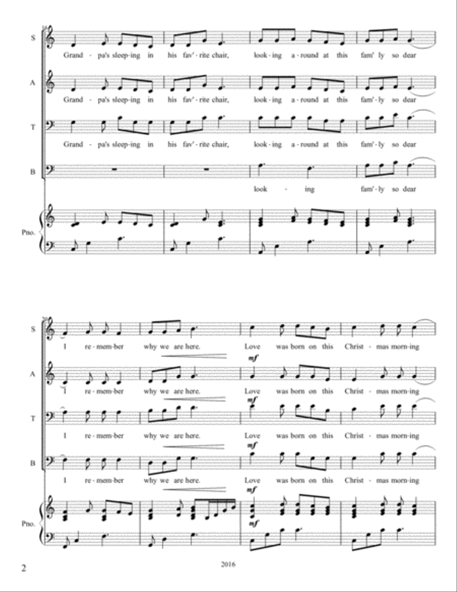 Love Was Born On Christmas (Christmas Memories) 4-Part scores gallery preview page 2