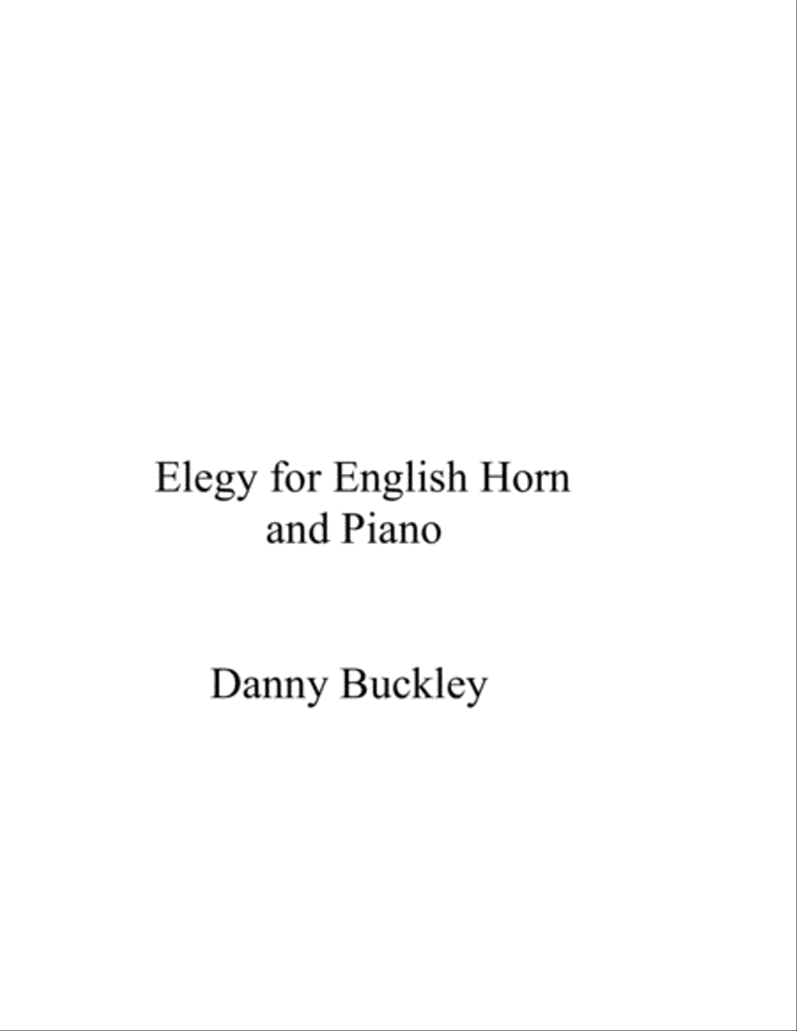 Elegy for English Horn and Piano English Horn scores gallery preview page 1