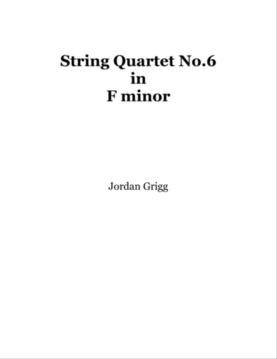 Book cover for String Quartet No.6 in F minor