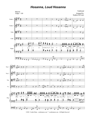 Book cover for Hosanna, Loud Hosanna (String Quartet - Organ accompaniment)