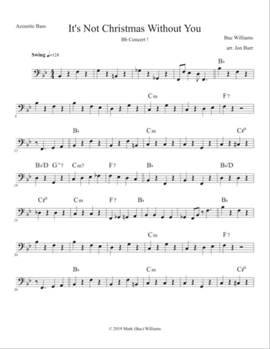 It's Not Christmas Without You- Key of Bb Jazz Ensemble scores gallery preview page 1