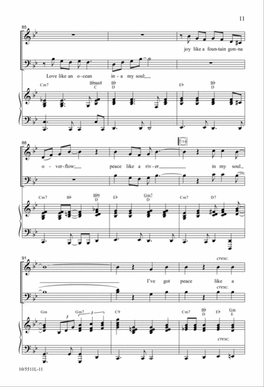 I've Got Peace Like a River 4-Part scores gallery preview page 11
