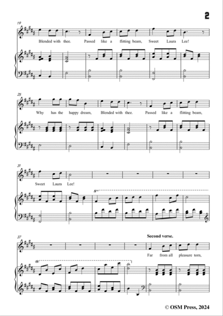S. Foster-Laura Lee,in B Major Voice scores gallery preview page 3