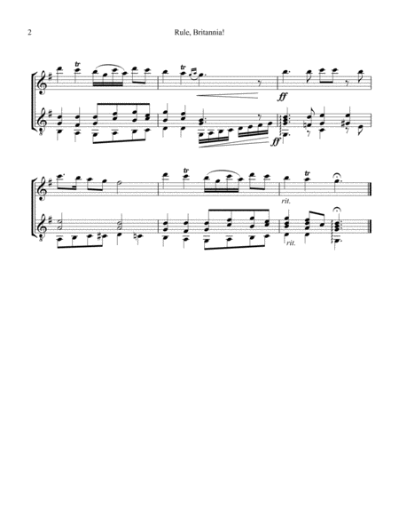 Rule Britannia! for flute and guitar image number null