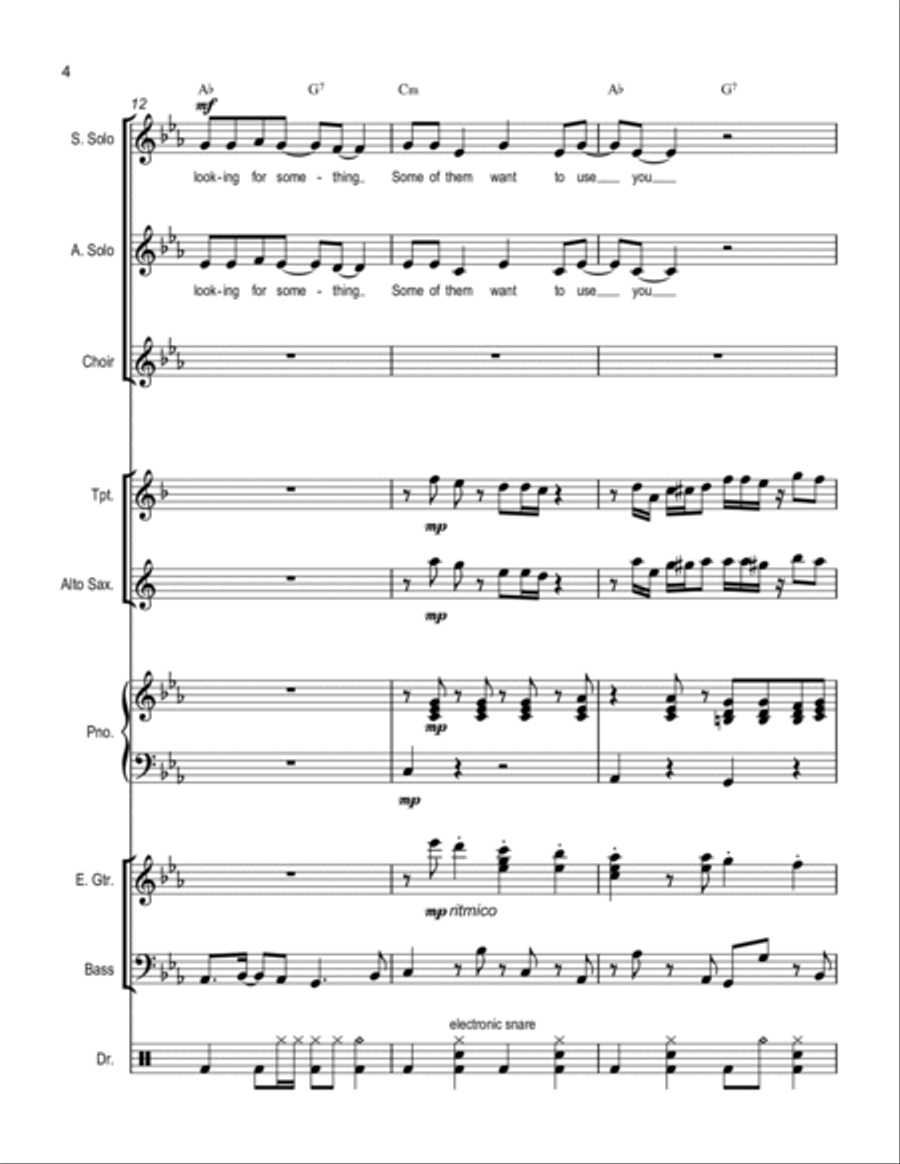 Sweet Dreams (Are Made Of This) Choir scores gallery preview page 4